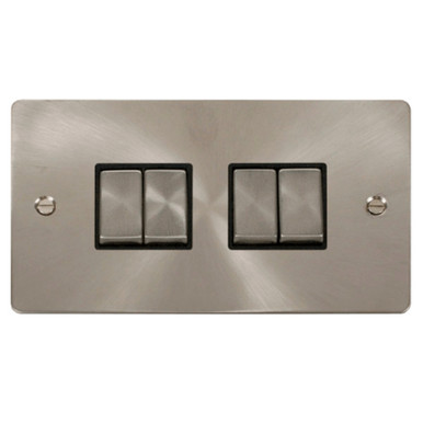 Click Fpbs414bk 4g 2 Way Switch Flat Plate Brushed Steel product image