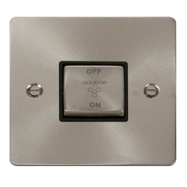 Click Fan Isolator Switch Flat Plate Brushed Steel product image