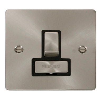 Click Fpbs751bk Switched Spur, 13a, Flat Plate Brushed Steel product image