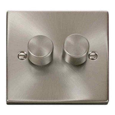 Click Vpsc162 2 Gang Led Dimmer Switch, Satin Chrome product image