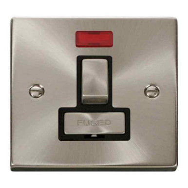 Click Vpsc752bk Fused Spur Switch, Neon, Satin Chrome product image