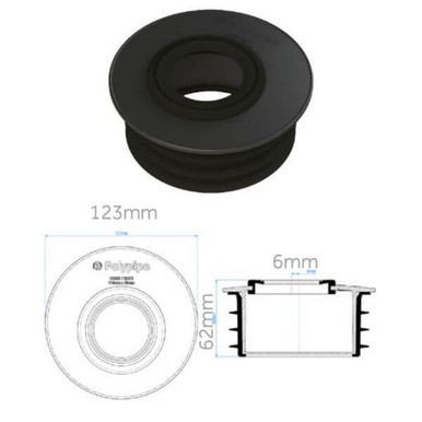 Polypipe Soil In Floor Waste Adaptor, 110mm To 21.5mm Overflow product image