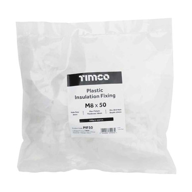 Pif50 Plastic Insulation Fixing M8x50, 100 Pack product image