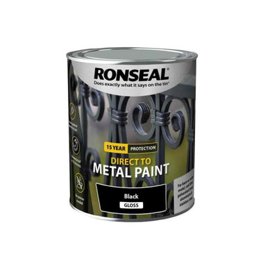 Ronseal Direct To Metal Paint, Black Gloss, 750ml product image