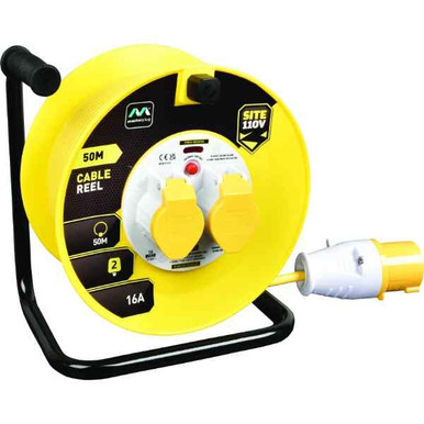 Masterplug 2 Socket Cable Reel, 50m, 16A, 110V product image
