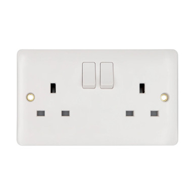 Deta Vimark Pro 13a 2 Gang Switched Socket, White product image