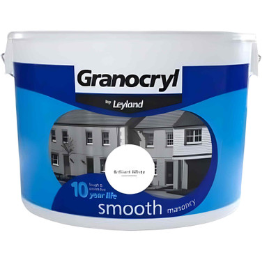 Leyland Granocryl Smooth Masonry Paint, Brilliant White, 10l product image