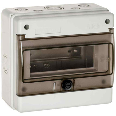 Wiska 8w Consumer Unit Indubox Ip65 With Window, Grey product image