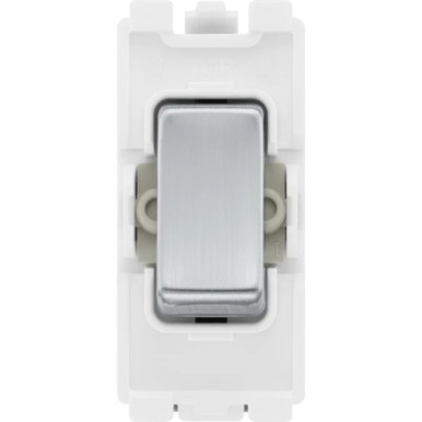 Bg Rbs12 20a Single Pole 2 Way Grid Switch, Brushed Steel product image