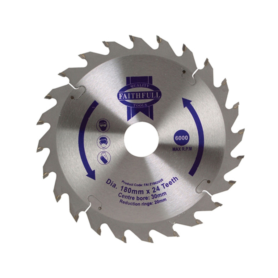 Photograph of Circular Saw Blade TCT 180mm x 30mm x 24t POS with 20mm Bush