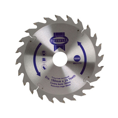 Further photograph of Circular Saw Blade TCT 180mm x 30mm x 24t POS with 20mm Bush