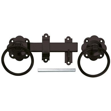 150mm Plain Ring Handled Gate Latches, Black product image