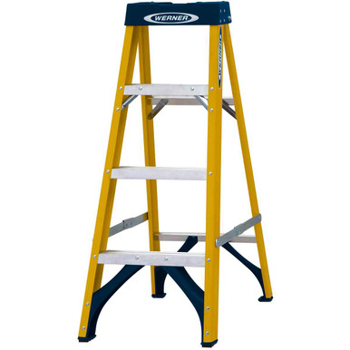 Werner Fibreglass Swingback Stepladder, 4 Tread product image
