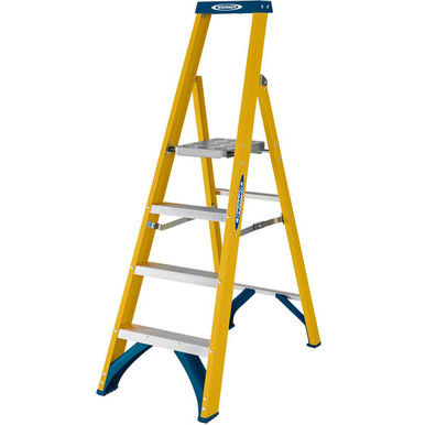 Werner Fibreglass Platform Stepladder Trade, 4 Tread product image