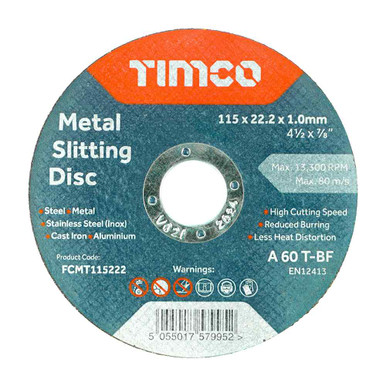 Metal Slitting Disc, 115mm x 22.2mm x 1.0 product image