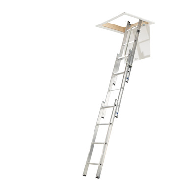 Werner Aluminium Loft Ladder With Handrail, 3 Section product image