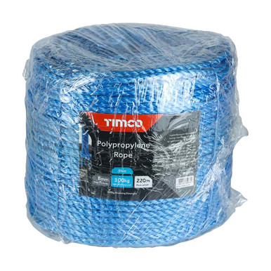 Blue Polypropylene Rope Long Coil, 8mm x 220m product image