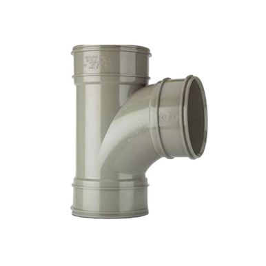 Polypipe Soil & Vent, 110mm, Grey Single Branch, 92.5 Degree T/Socket product image