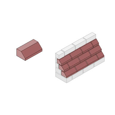 Further photograph of Special Shaped Bricks Smooth Red Plinth Stretcher PL3.2