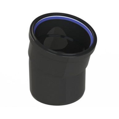 Polypipe Soil & Vent 110mm Black Single Socket Bend, 15deg product image