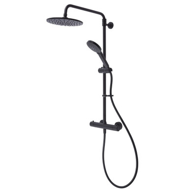 Joy Dual Function Push Button Bar Shower System, Black product image