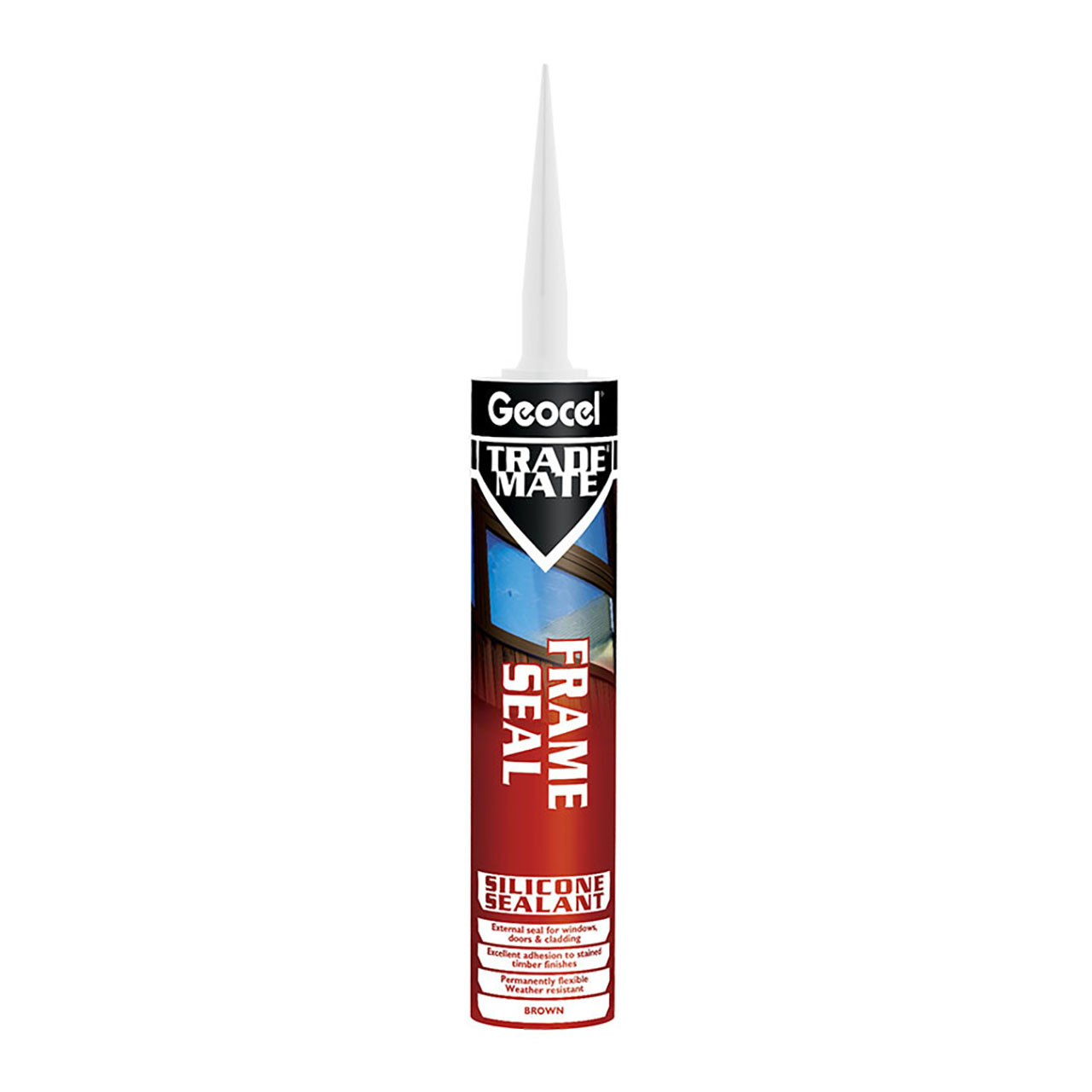 Photograph of Geocel Trade Mate Silicone Frameseal 310ml Cartridge Brown