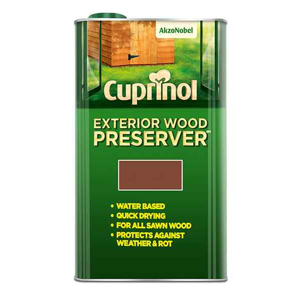 Photograph of Cuprinol Exterior Preserver Chestnut 5L