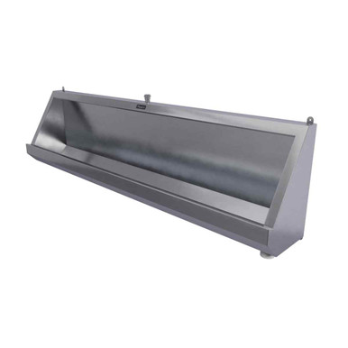 Stainless Steel Wall Mounted Exposed Trough Urinal Complete, 1800mm, Right Hand product image