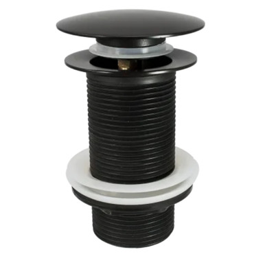 Distinct 1 1/4" Mushroom Spring Plug Unslotted Basin Waste, Matt Black product image