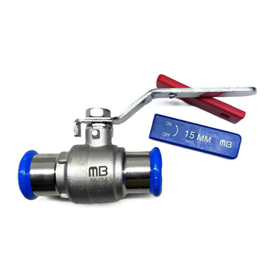Pressfit 15mm Dual Handle Lever Ball Valve Dzr Np product image
