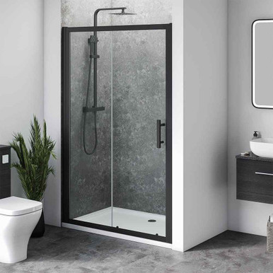 Aqua I 1000 Slider Single Door, Matt Black product image