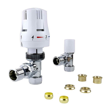 Midbrass Europa 3 Trv & Ls, 15mm, White/Chrome (Twin Pack) product image