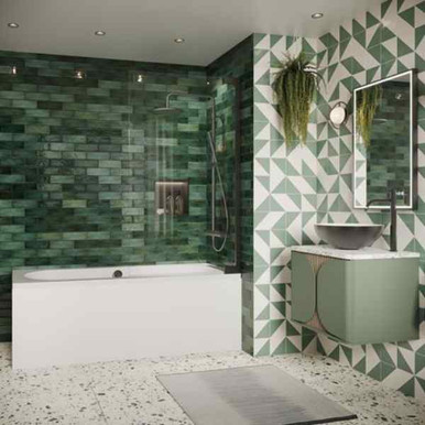 Asura 8mm Hinged Bath Screen, 900, Slate product image