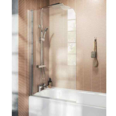 Radius Bath Screen Hinged, 1400mm x 780mm, Chrome product image