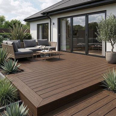 Easy Composite Standard Decking Board, 3600mm x 145mm x 21mm, Dark Brown product image