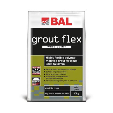 Bal 10kg Flex Wide Joint Grout, Mid Grey product image