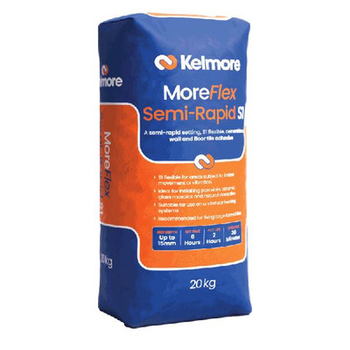 Kelmore More Flex Semi Rapid S1 White Adhesive, 20kg product image