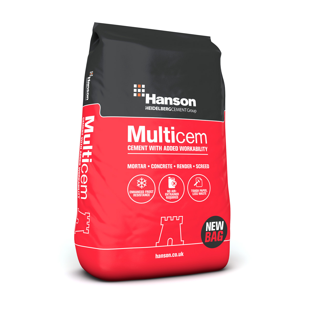 Photograph of Hanson Multicem Cement (Tough Paper Bag) 25kg