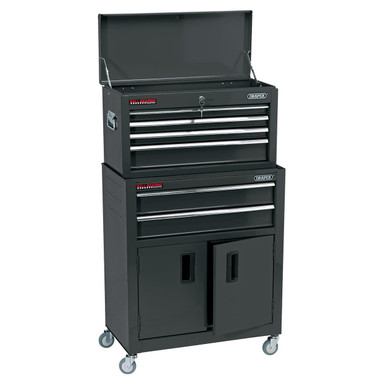 Draper Combined Roller Cabinet And Tool Chest, 6 Drawer, 24 Inch, Black product image