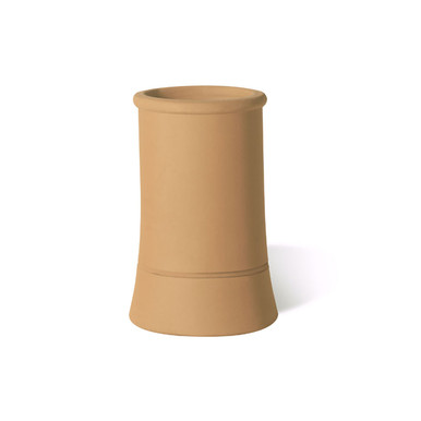 Further photograph of Terracotta Chimney Pot Plain Roll Top Buff 750mm