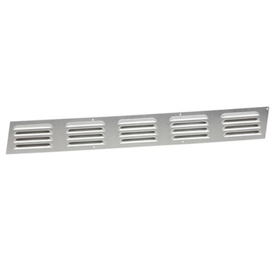 Louvred Aluminium Door Vent, 610mm x 76mm, Silver product image