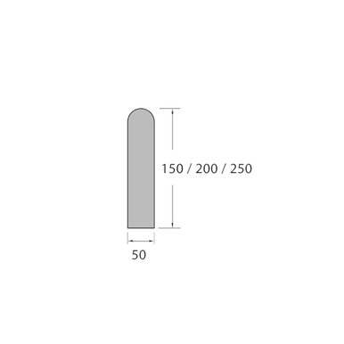 Concrete Round Top Edging 915mm x 150mm x 50mm