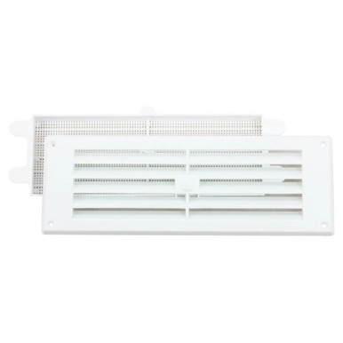 Louvred Vent with Removable Flyscreen, Plastic, 9" x 3", White product image