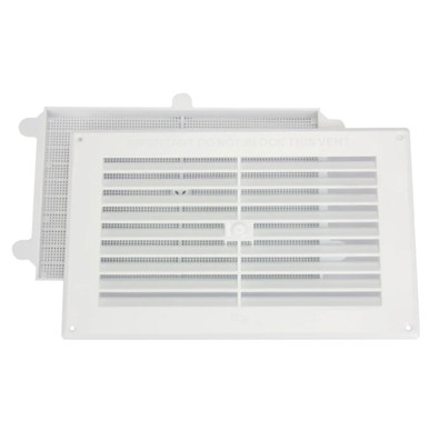 Louvred Vent with Removable Flyscreen, Plastic, 9" x 6", White product image