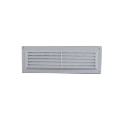 Louvred Vent with Fixed Flyscreen, Plastic, 9 x 3 inch, White product image