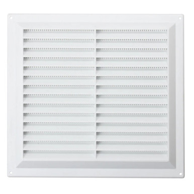 Louvred Vent, with Fixed Flyscreen, 9" x 9", White product image