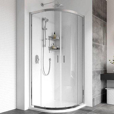 Haven8 1 Door Offset Quad, 800mm x 900mm x 1950mm, Silver product image