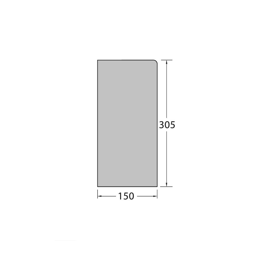 Photograph of Concrete Kerb Bullnosed Straight 915mm x 150mm x 305mm