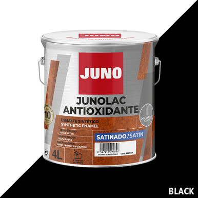 Junolac Anti-Corrosive Metal Paint, Black Satin, 4l product image