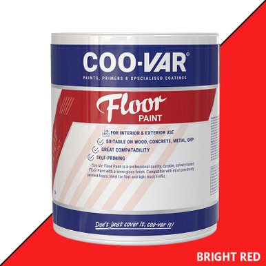 Coo-Var Floor Paint, Bright Red, Semi Gloss, 5l product image